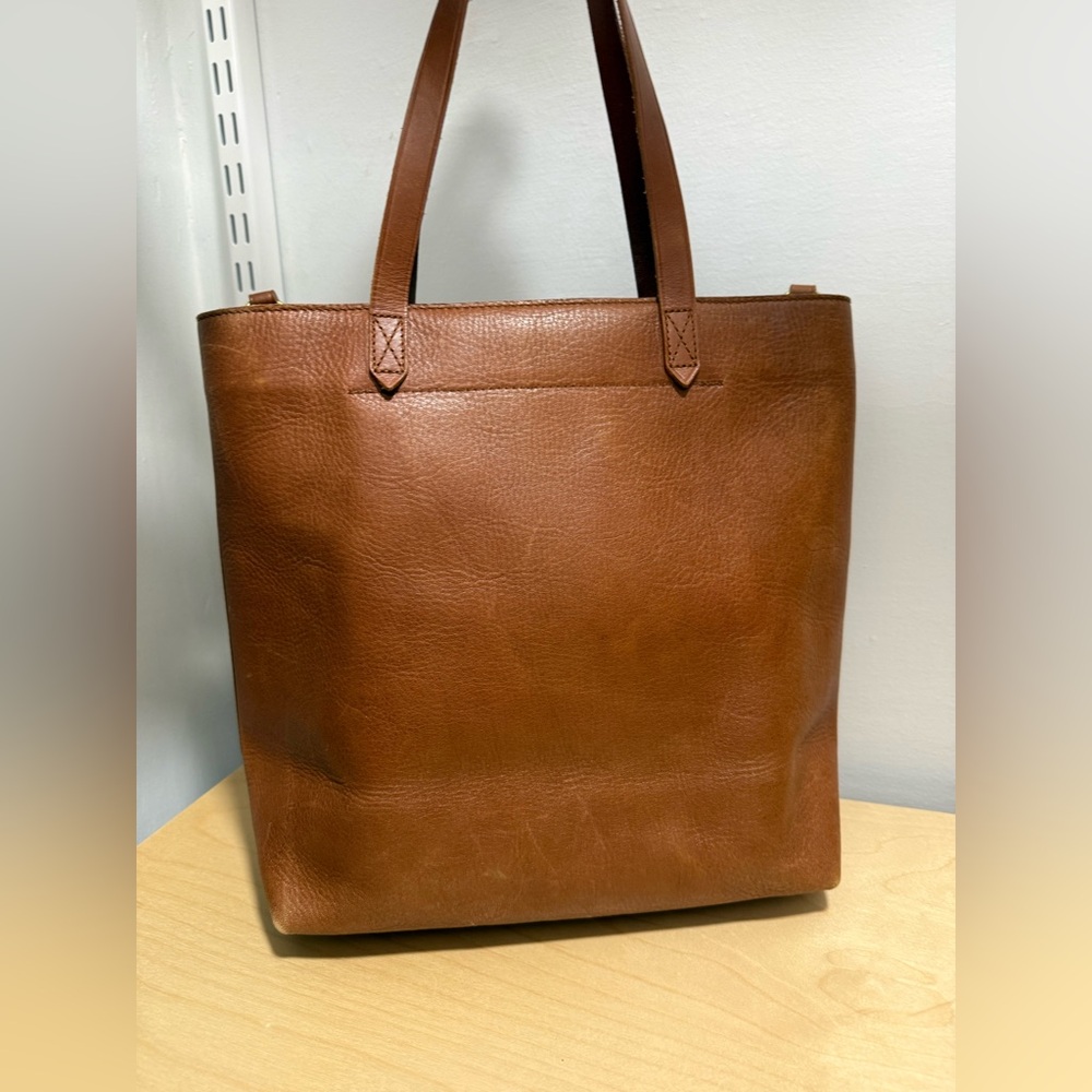 Madewell Zip-Top Medium Transport Leather Tote, Brown - Picture 3 of 6